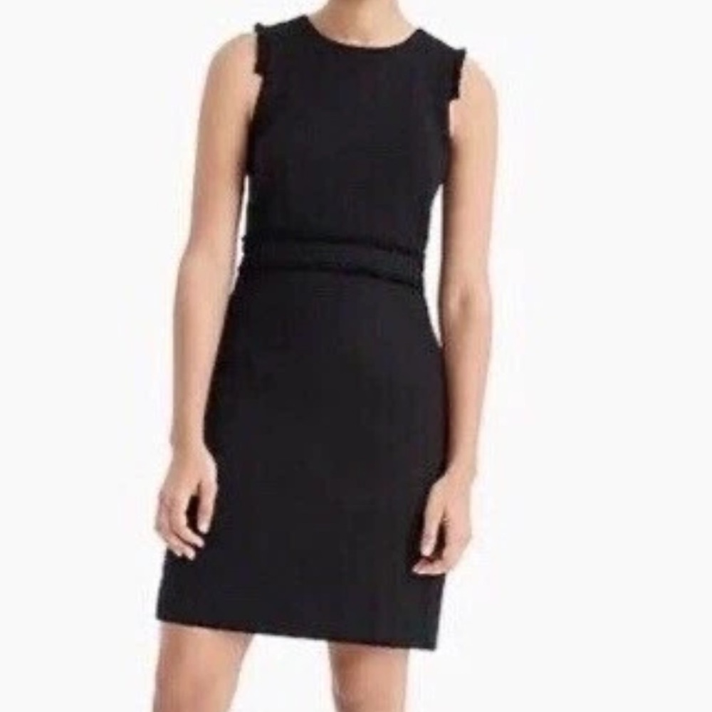 J. Crew NWT Women’s Sleeveless Sheath Midi Dress Tweed Black Size 4 Workwear